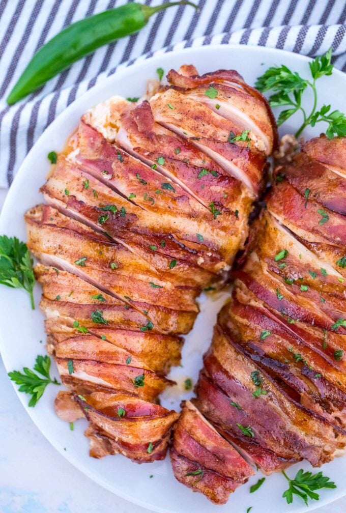 Bacon Wrapped Jalapeno Popper Chicken – Keto