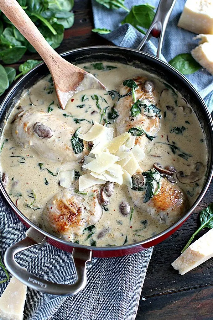 Creamy Parmesan Mushroom Chicken – One Pan