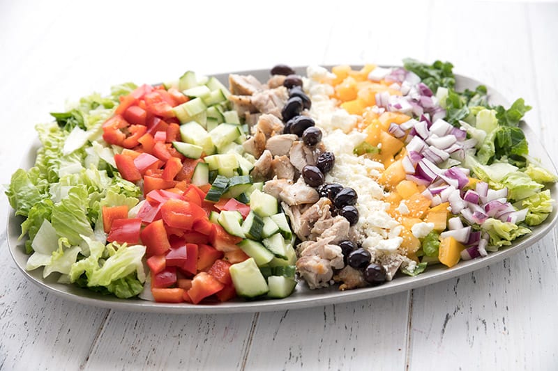 Greek salad with chicken 1 Greek salad with chicken