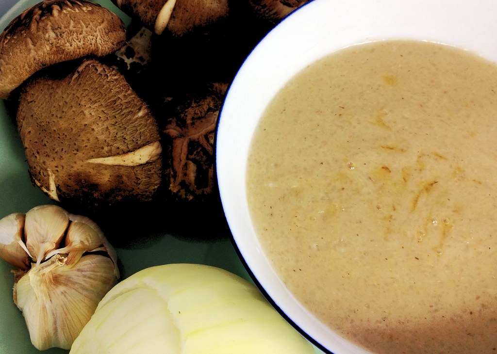 Mushroom Cream Soup with Bacon