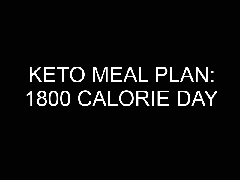 Keto Meal Plan: 1800 Calorie Day